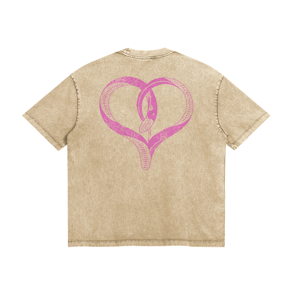 LovelySNAKE - Snow Washed Look Loose Cut T
