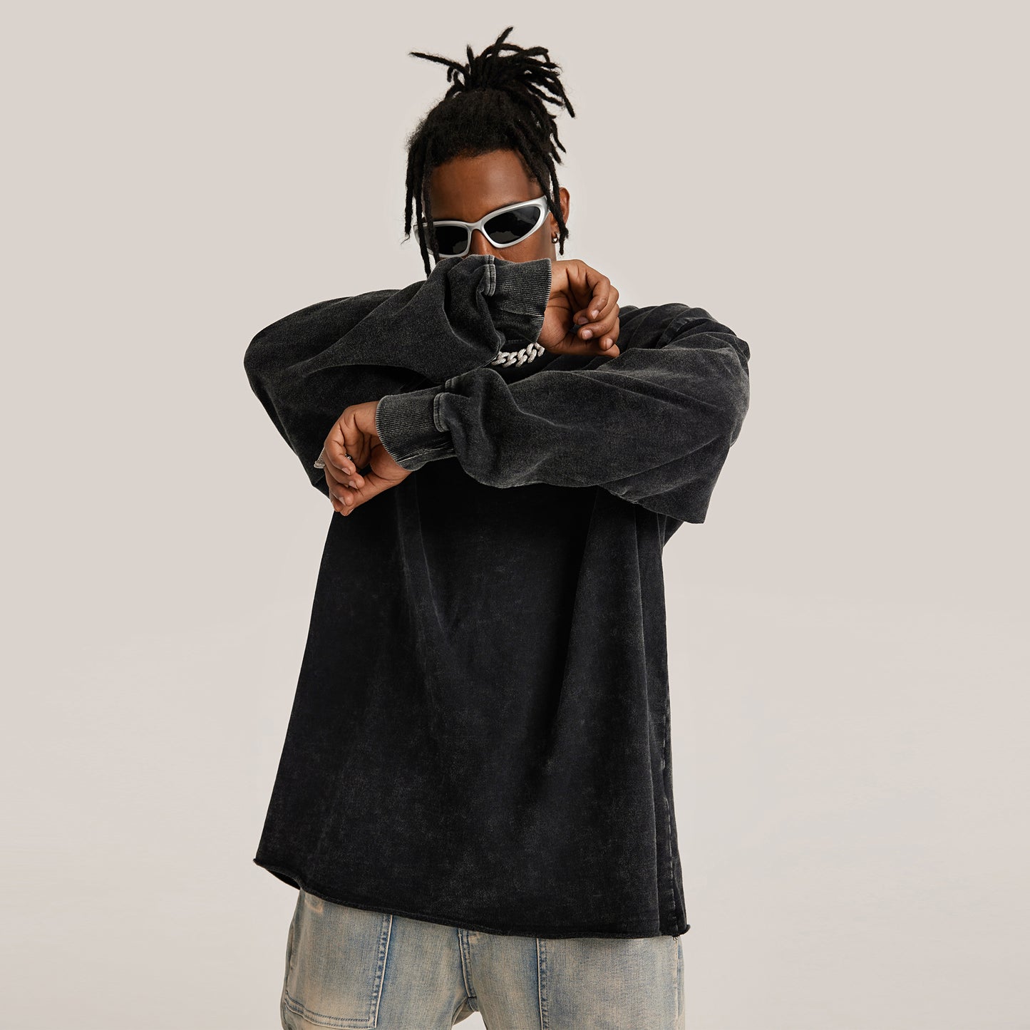 B FLY SKULL - Back Logo Snow Washed Look
