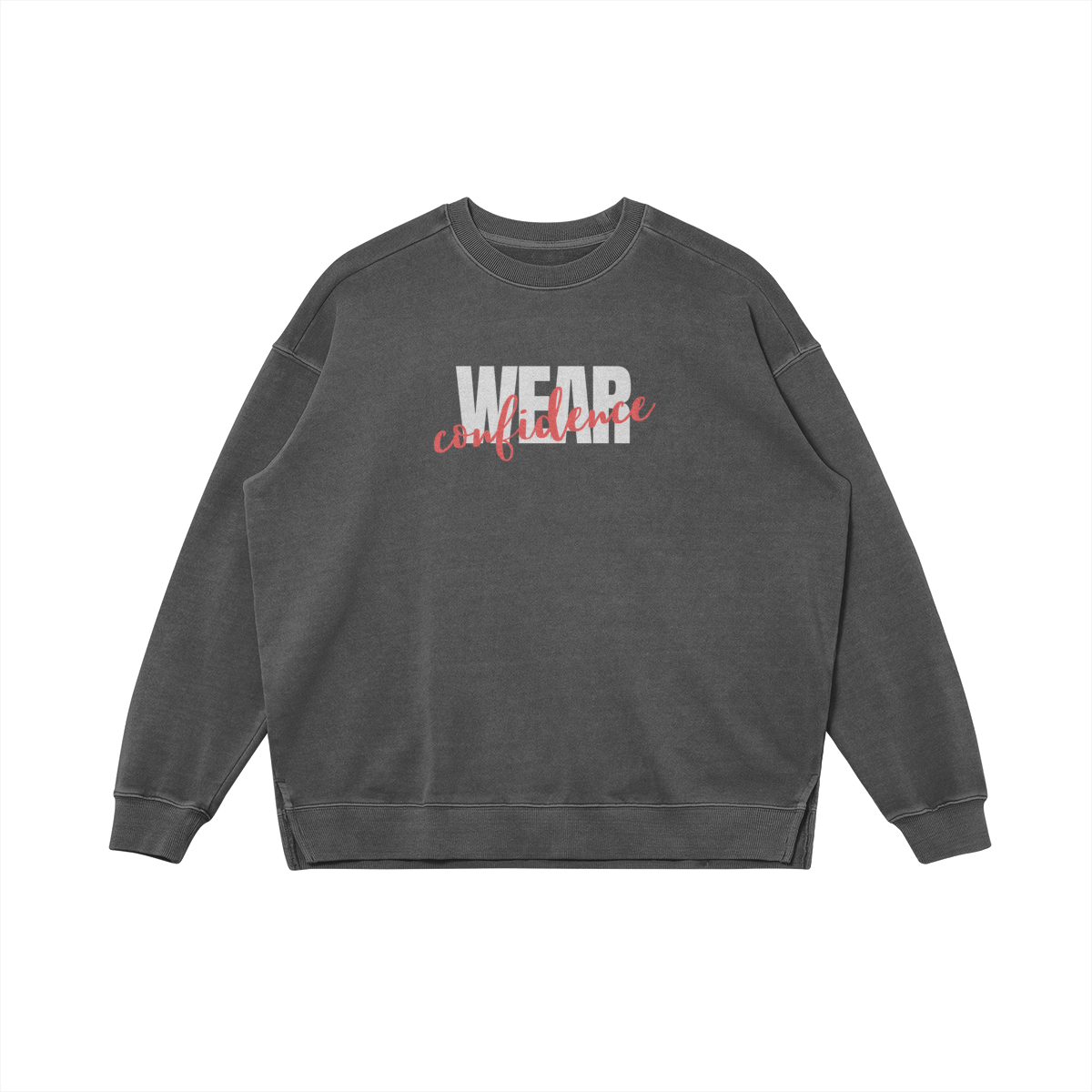 CONFIDENCE - Faded Fabric Look Sweatshirt