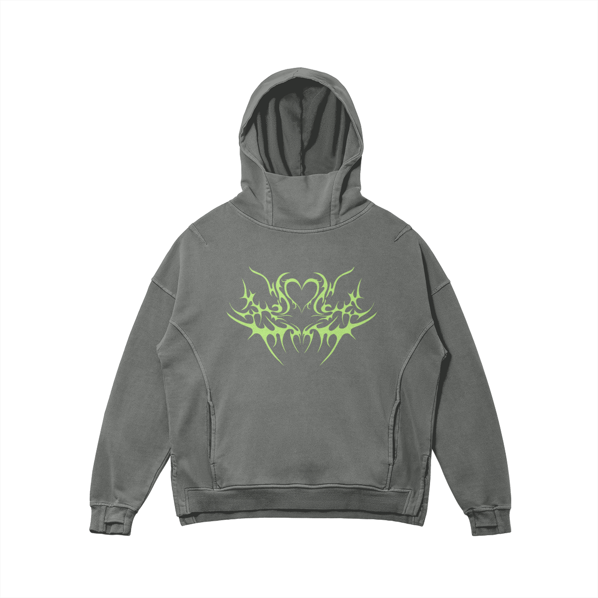 CONNECTED - Washed Fabric look Hight Collar Hoodie