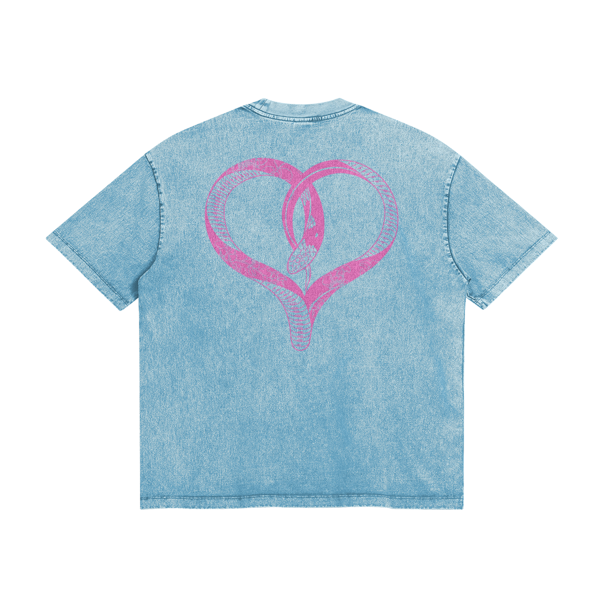 LovelySNAKE - Snow Washed Look Loose Cut T