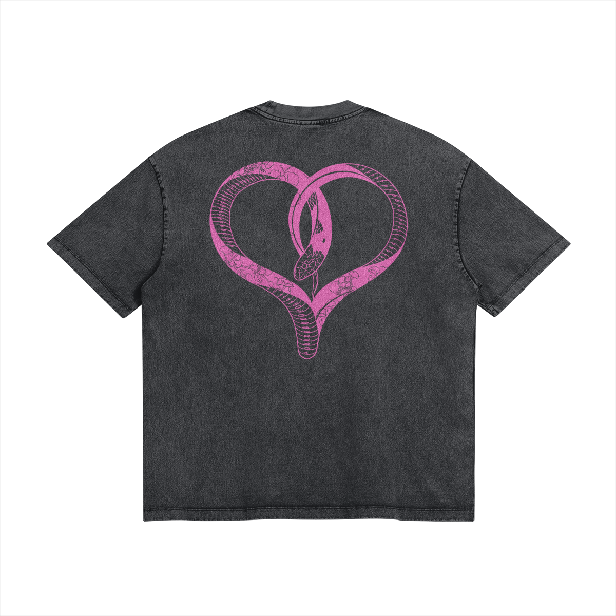 LovelySNAKE - Snow Washed Look Loose Cut T
