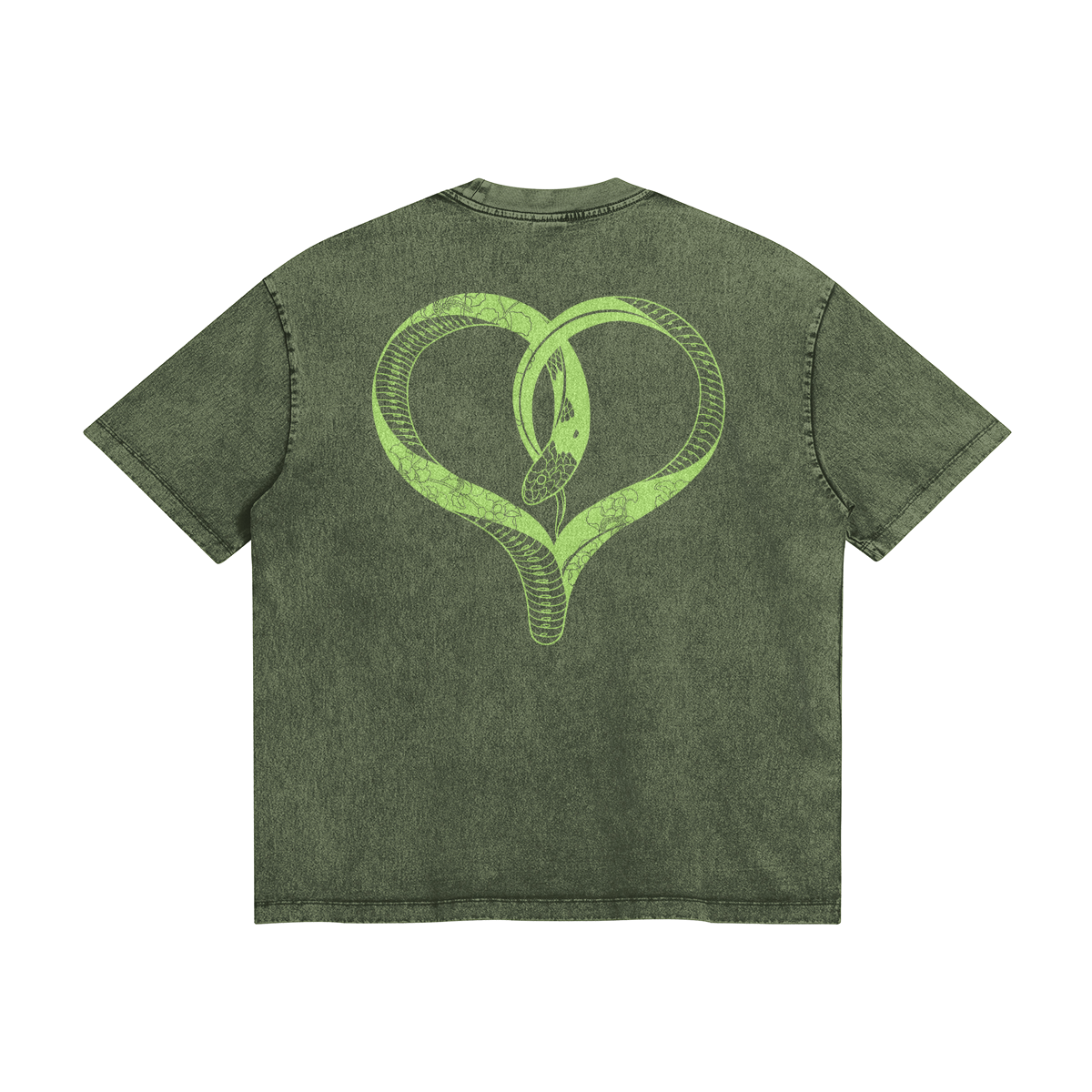 LovelySNAKE - Snow Washed Look Loose Cut T