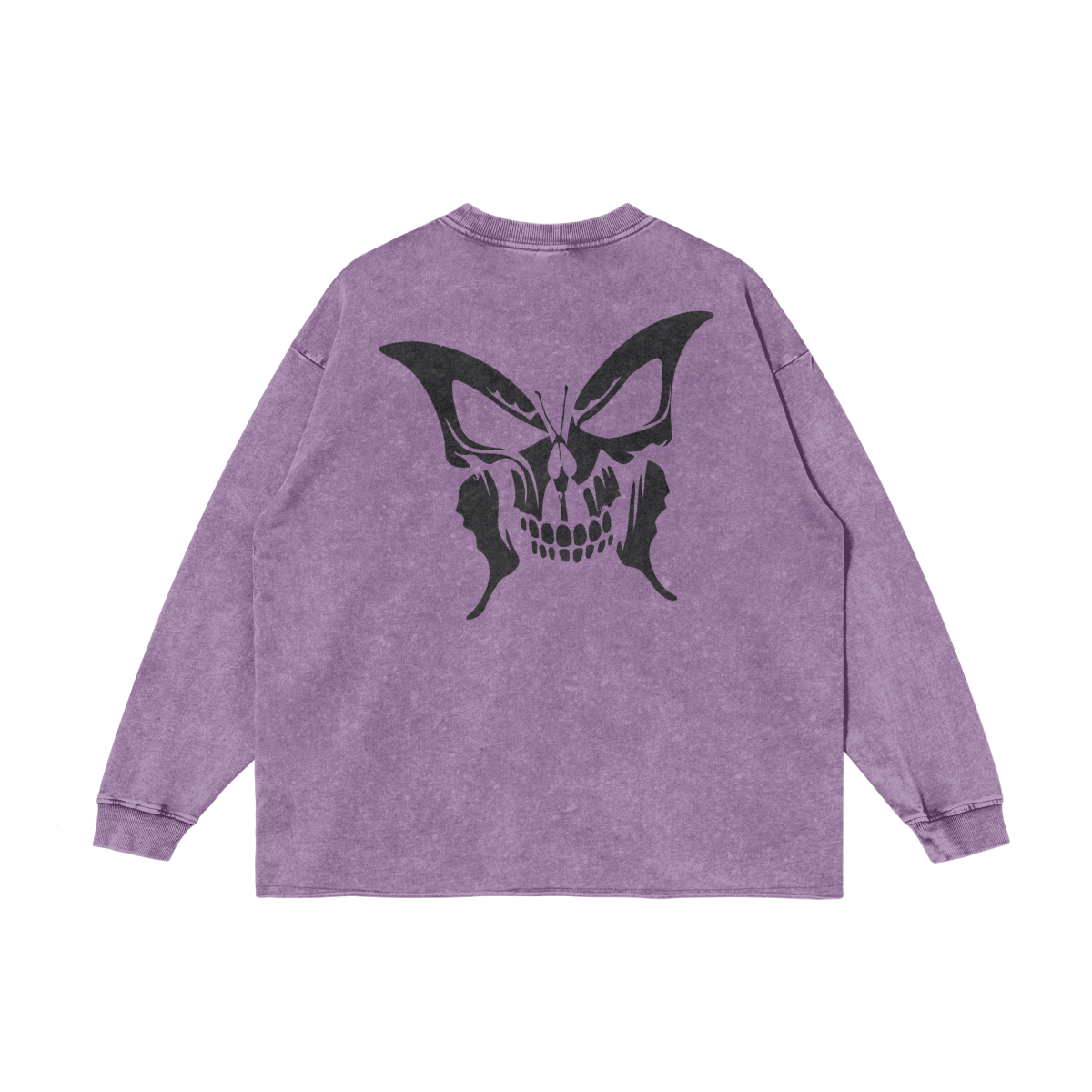 B FLY SKULL - Back Logo Snow Washed Look