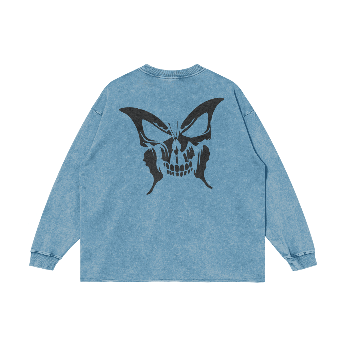 B FLY SKULL - Back Logo Snow Washed Look